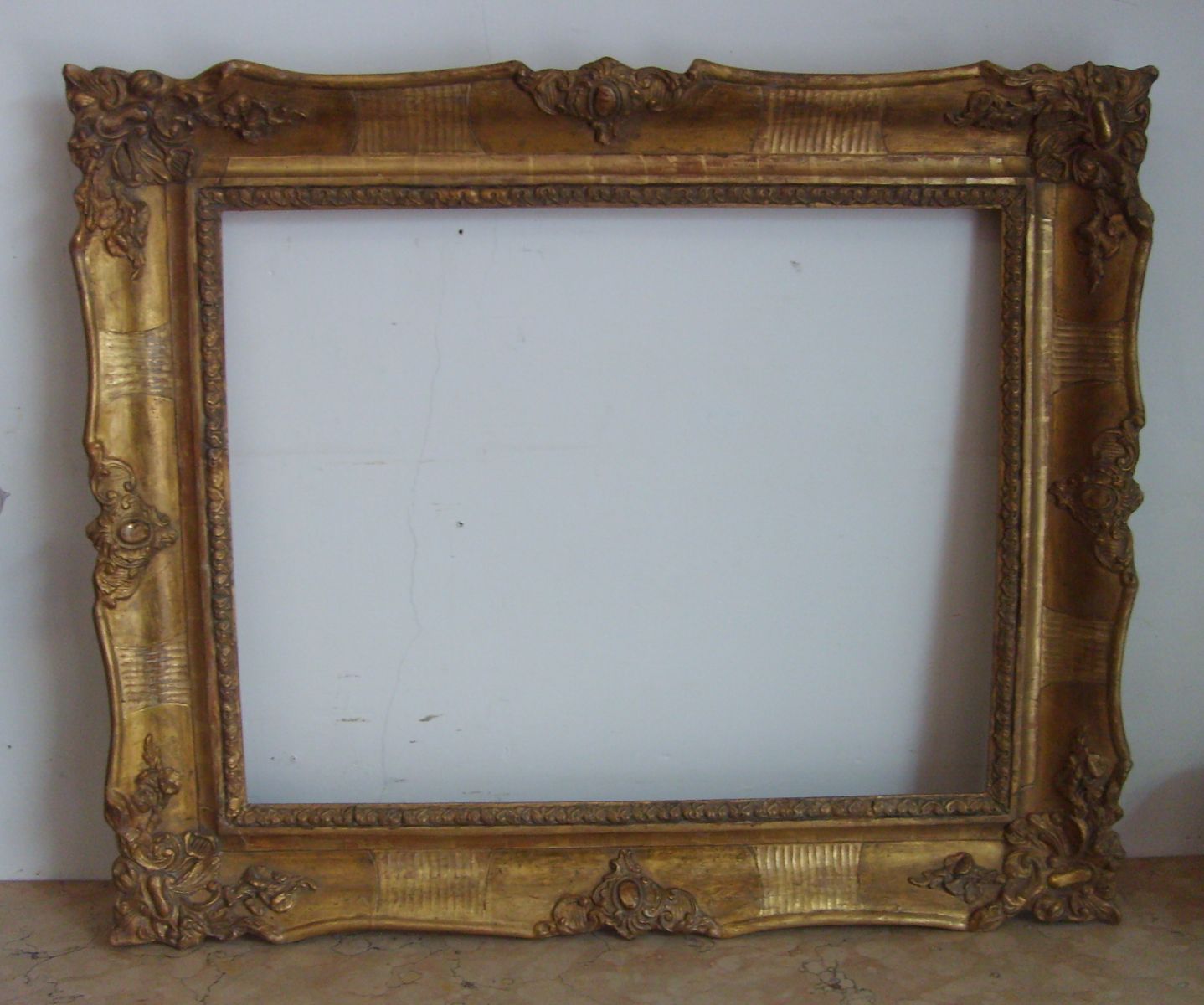 Antica Cornice Dorata, Belle Dimensioni, Decorativa, Utile Per Quadri O Specchiera immagine 7