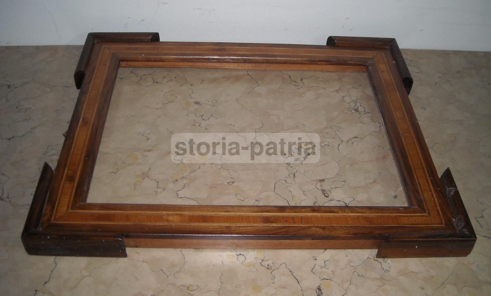 Antica Cornice, In Legno Con Filettatura Ad Intarsio, Utile Per Stampe O Dipinti immagine 1