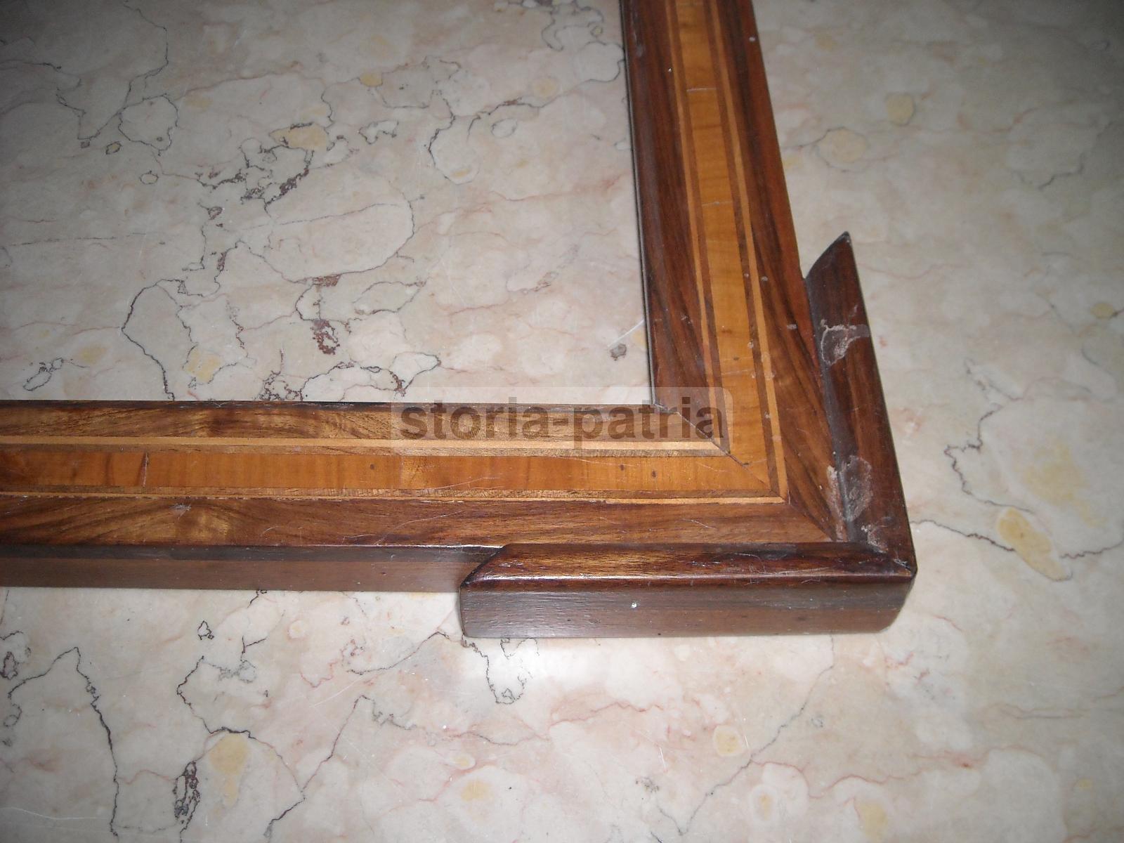 Antica Cornice, In Legno Con Filettatura Ad Intarsio, Utile Per Stampe O Dipinti immagine 6