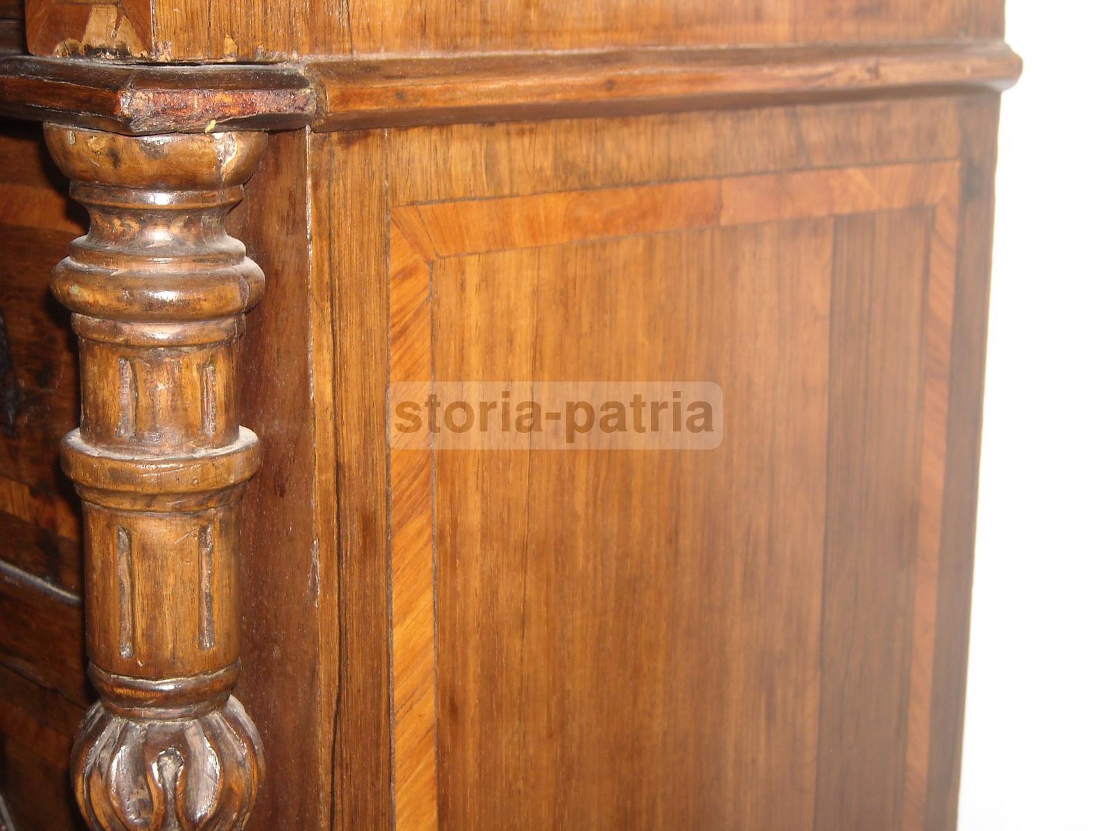 Antico Mobile, Utilissimo Comodino, Pregevole Ebanisteria, Impiallacciatura, Intarsi immagine 9