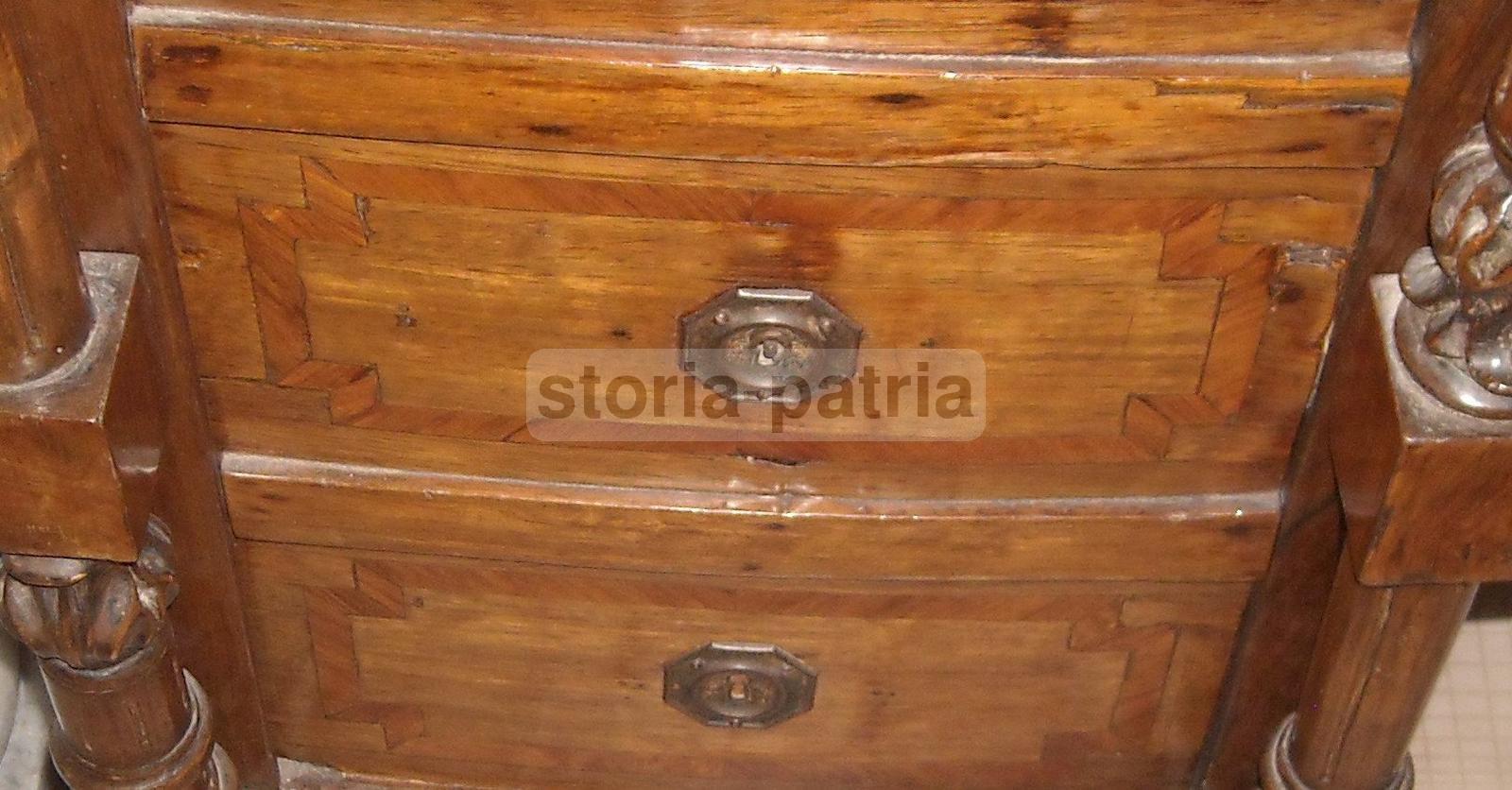 Antico Mobile, Utilissimo Comodino, Pregevole Ebanisteria, Impiallacciatura, Intarsi immagine 24