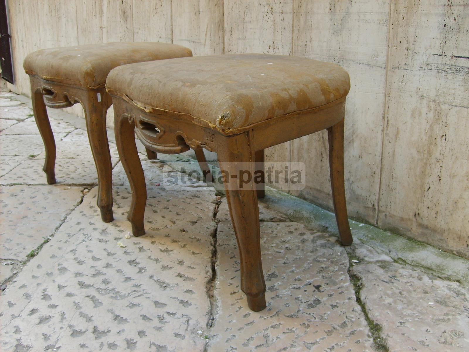 Antiquariato, Sedie, Sgabelli, Interessante Coppia, Da Restaurare, Utili, d'Epoca, 800 immagine 25