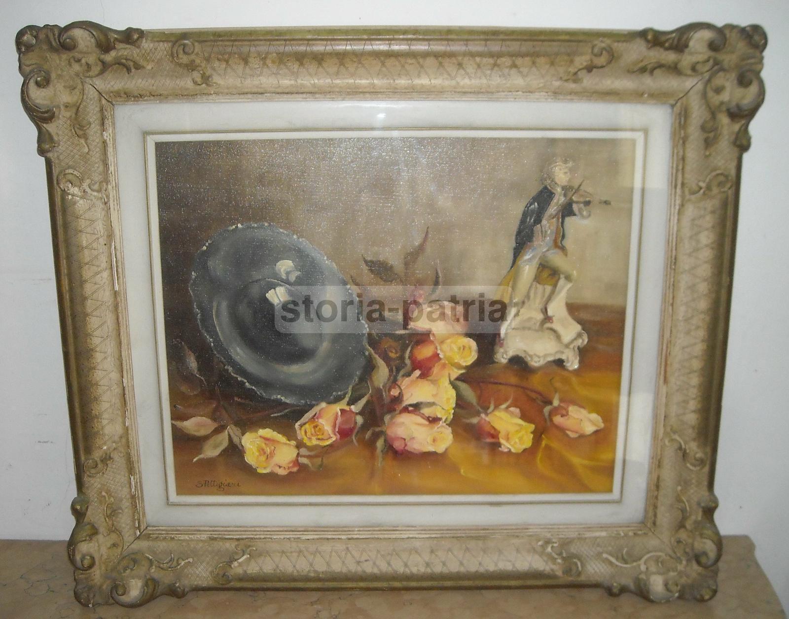 Arte Decorativa, Dipinto Da Collezione, Piacevole Natura Morta, Artista Pettigiani immagine 5