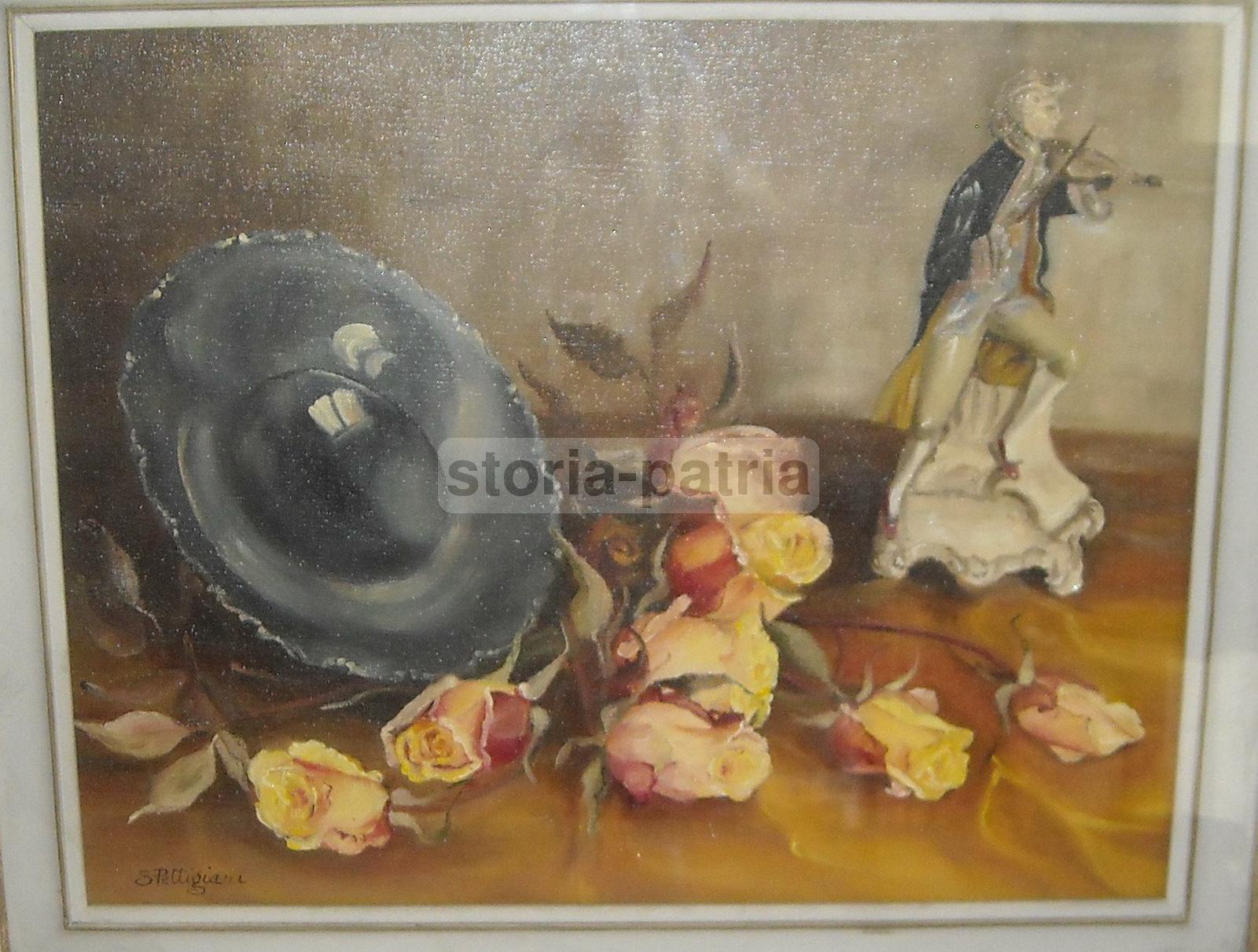 Arte Decorativa, Dipinto Da Collezione, Piacevole Natura Morta, Artista Pettigiani immagine 7