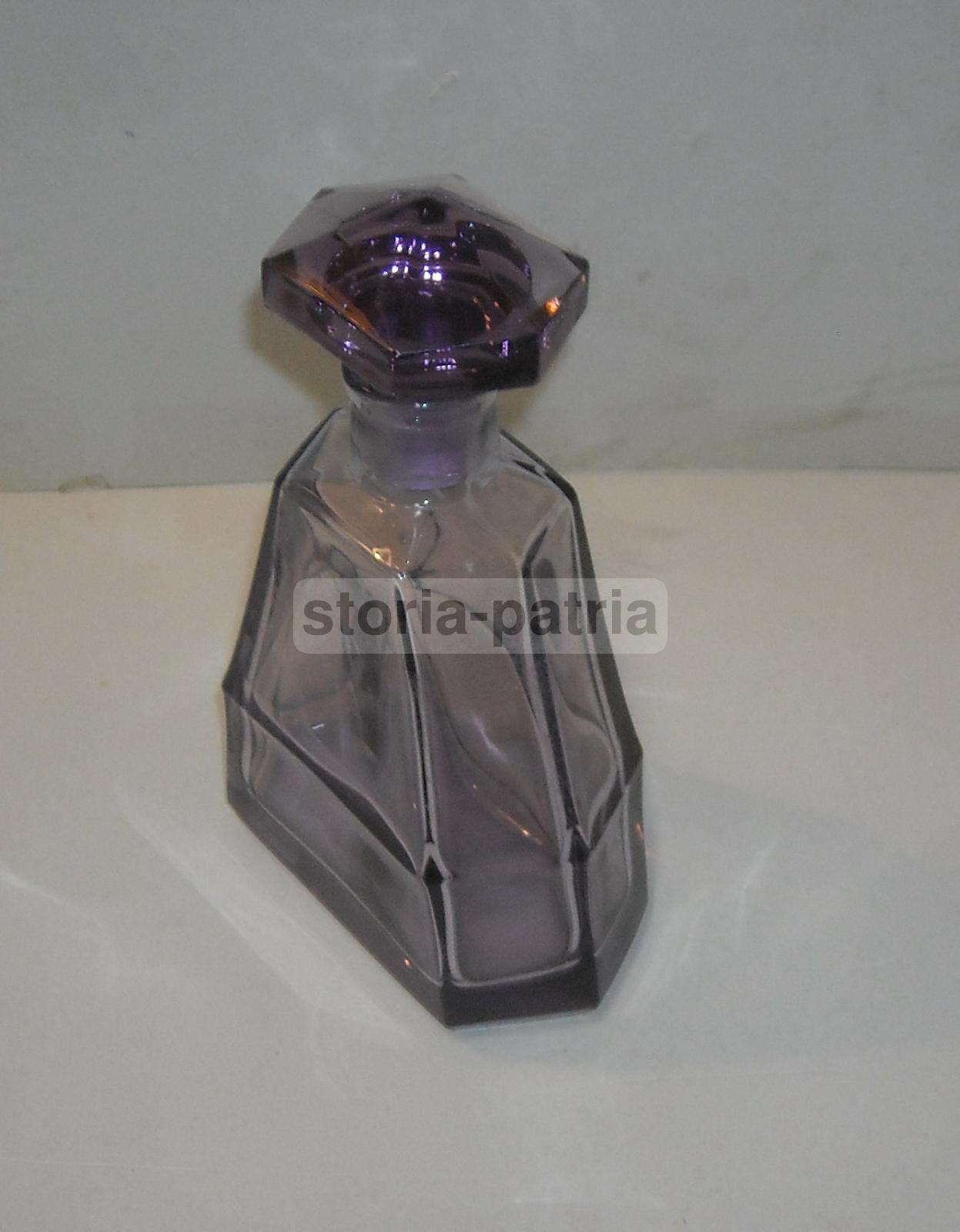 Arti Decorative Del 900, Bella Bottiglia, Vetro Colorato Trasparente, Con Tappo immagine 1