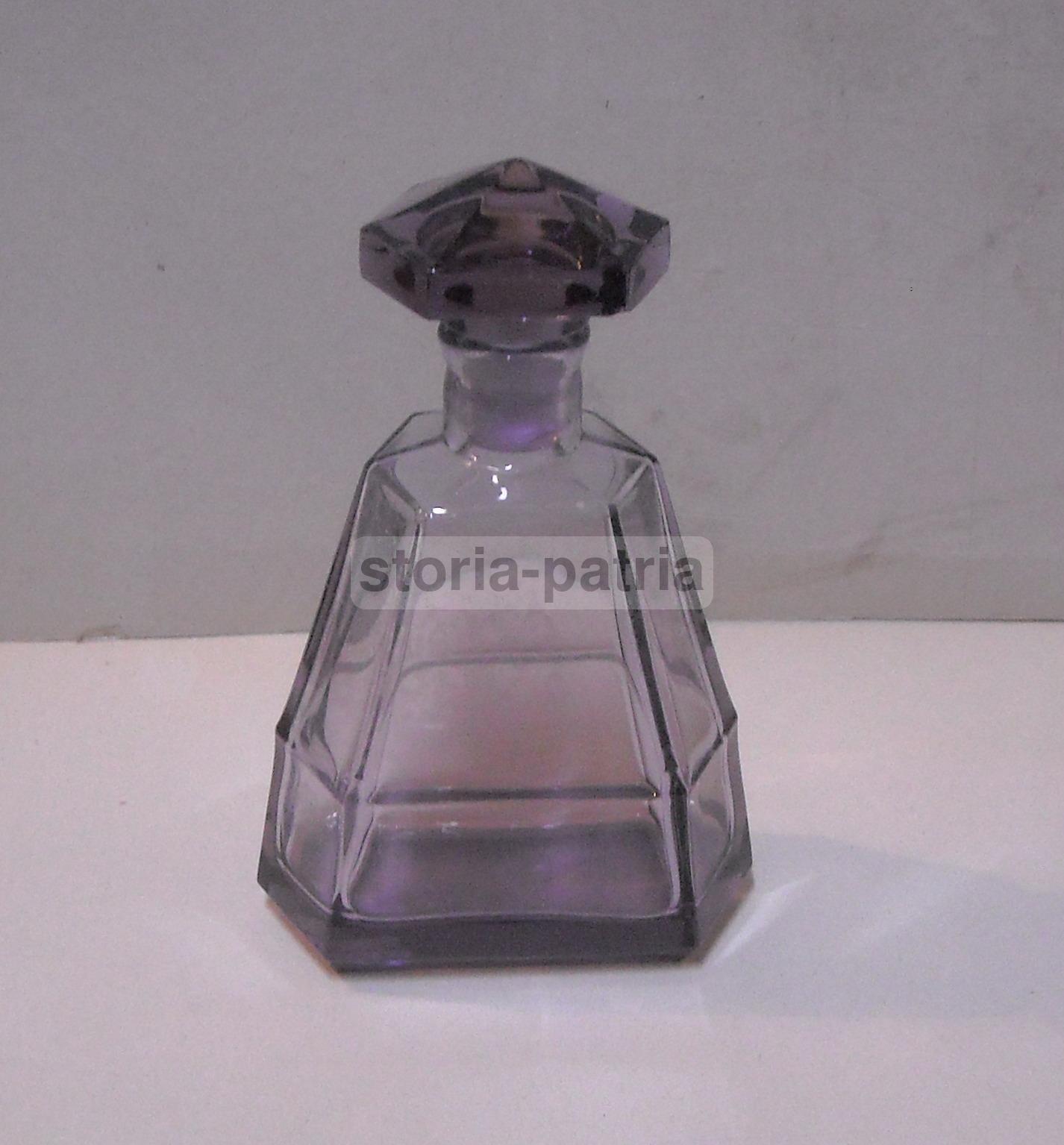 Arti Decorative Del 900, Bella Bottiglia, Vetro Colorato Trasparente, Con Tappo immagine 4