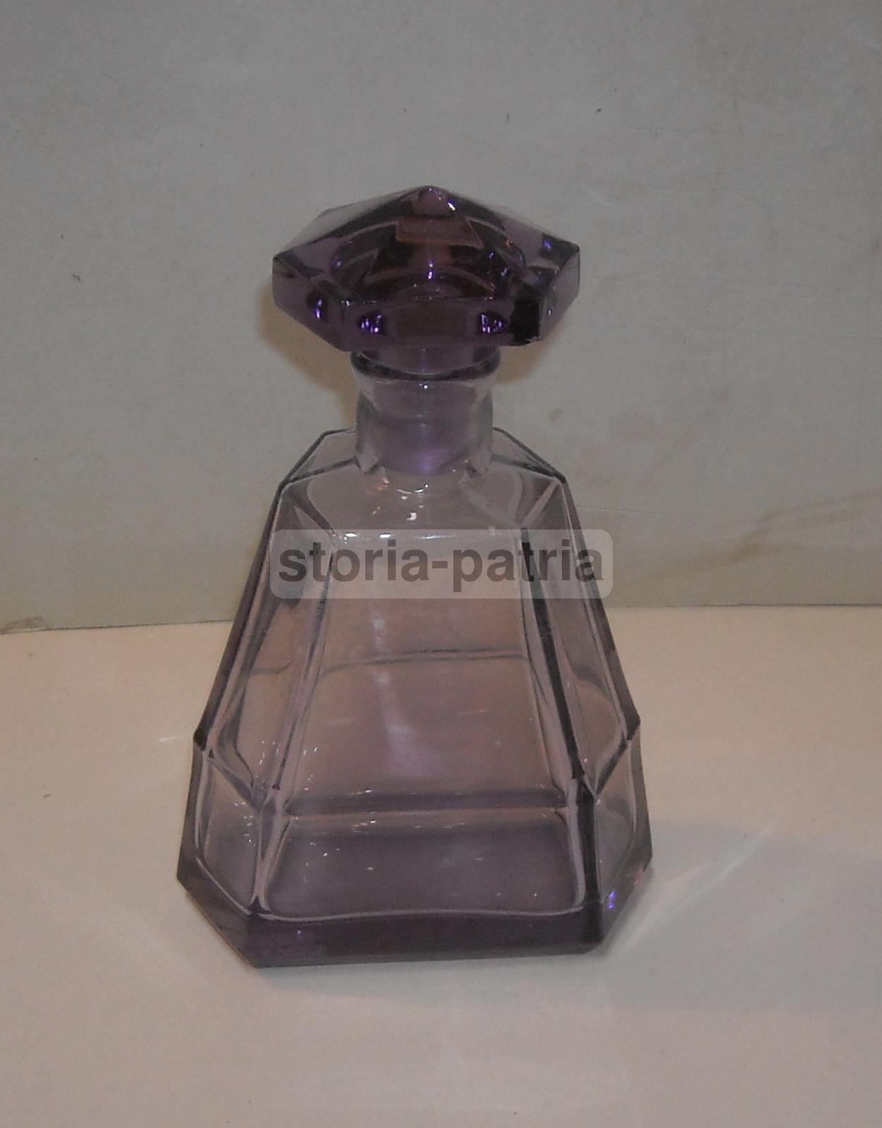 Arti Decorative Del 900, Bella Bottiglia, Vetro Colorato Trasparente, Con Tappo immagine 5