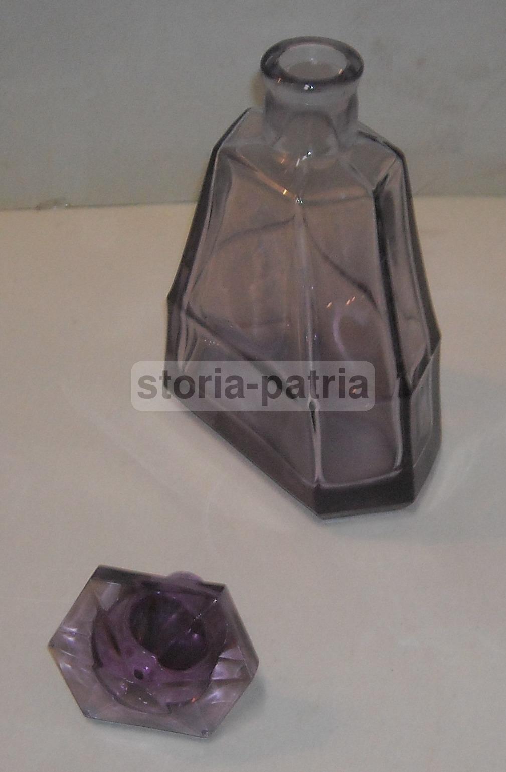 Arti Decorative Del 900, Bella Bottiglia, Vetro Colorato Trasparente, Con Tappo immagine 6