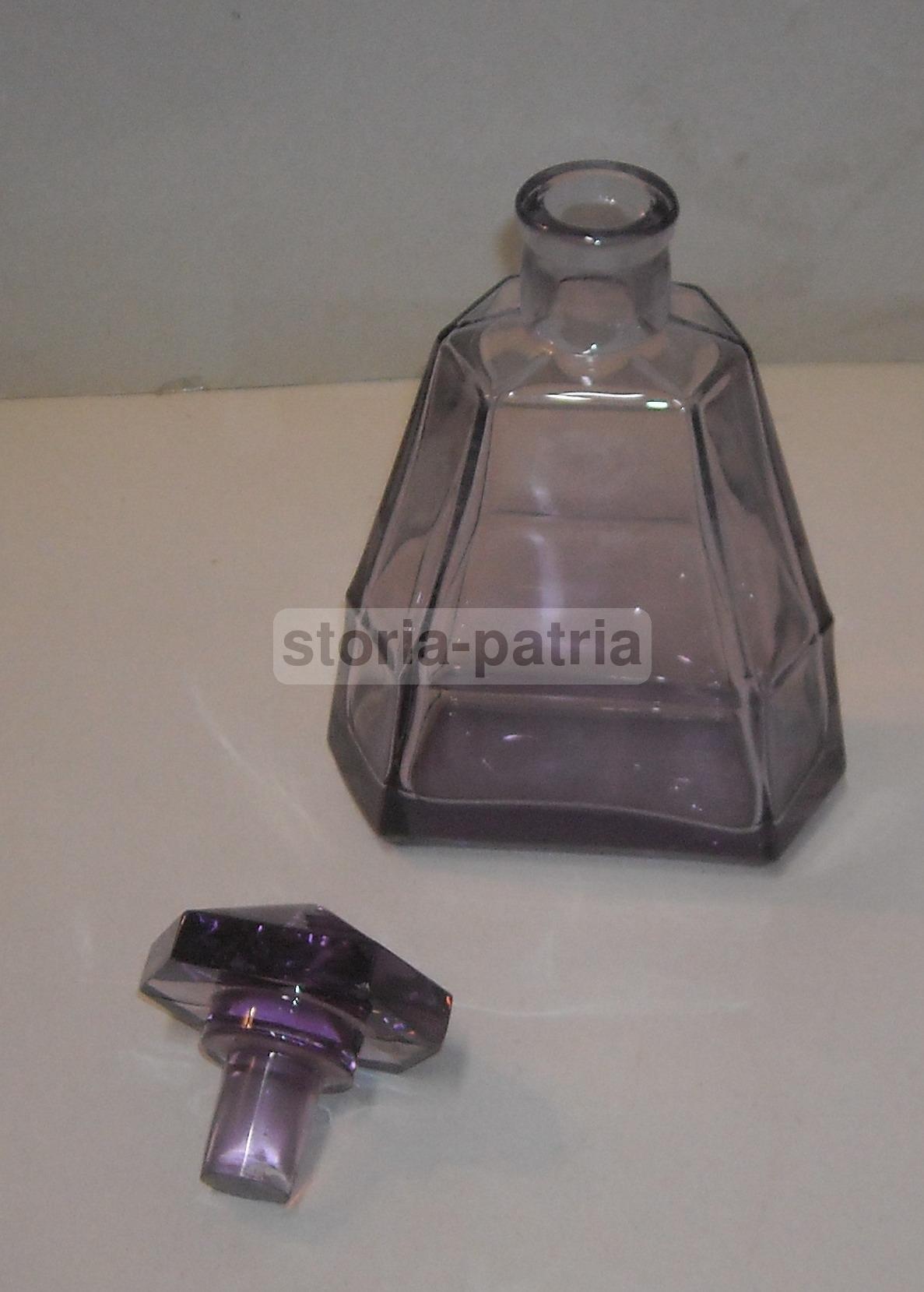 Arti Decorative Del 900, Bella Bottiglia, Vetro Colorato Trasparente, Con Tappo immagine 7