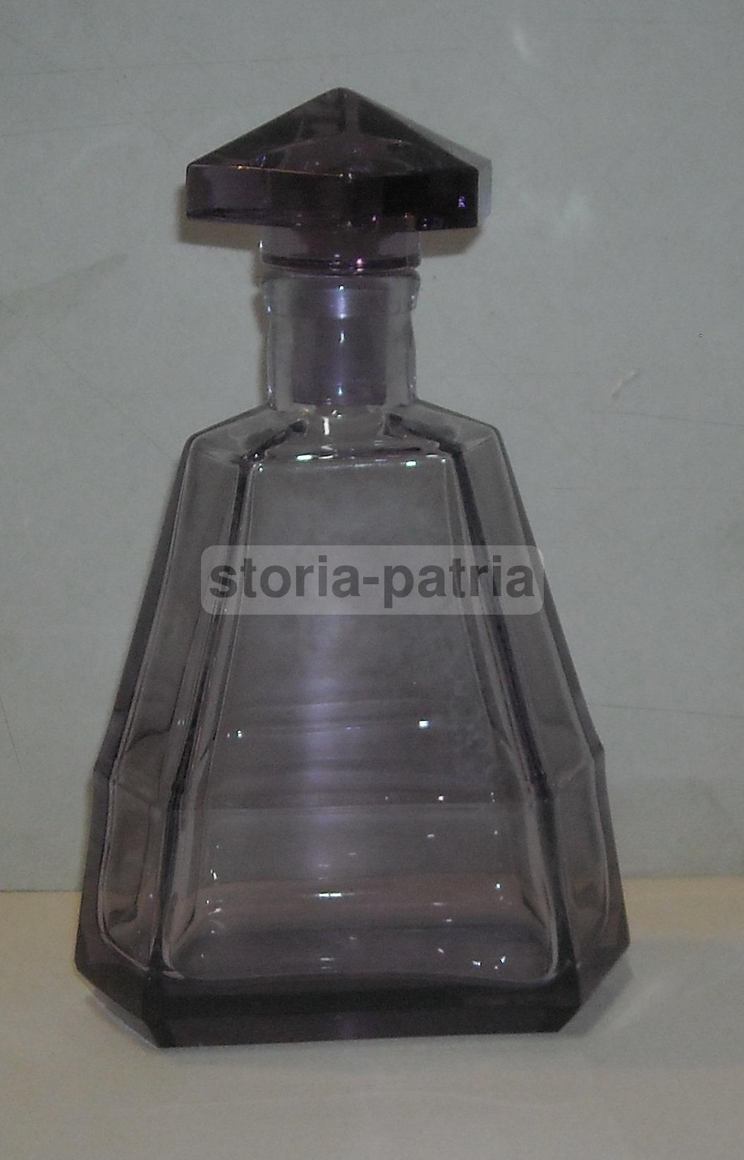 Arti Decorative Del 900, Bella Bottiglia, Vetro Colorato Trasparente, Con Tappo immagine 8