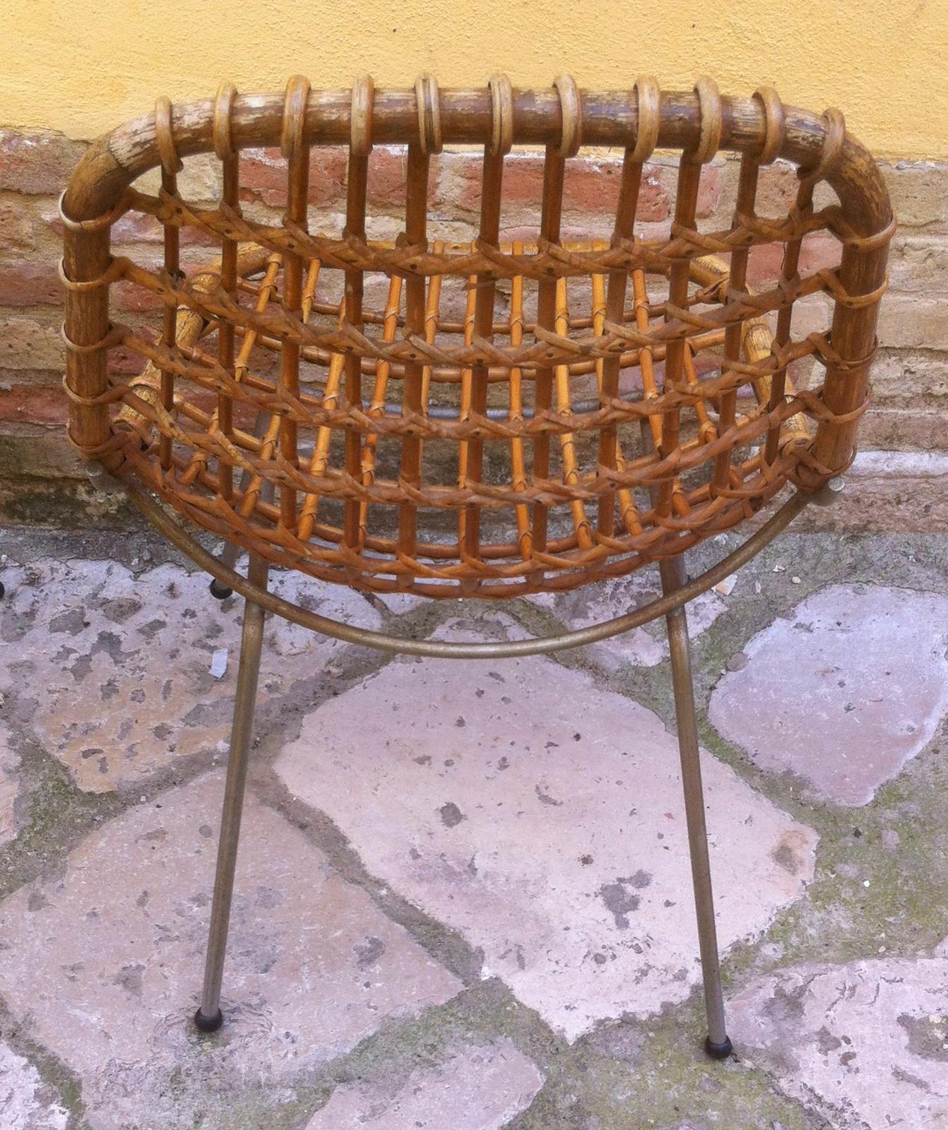 Arti Decorative, Modernariato, Design, Interessante Sedia, Bambu, Anni 50, d'Epoca immagine 2