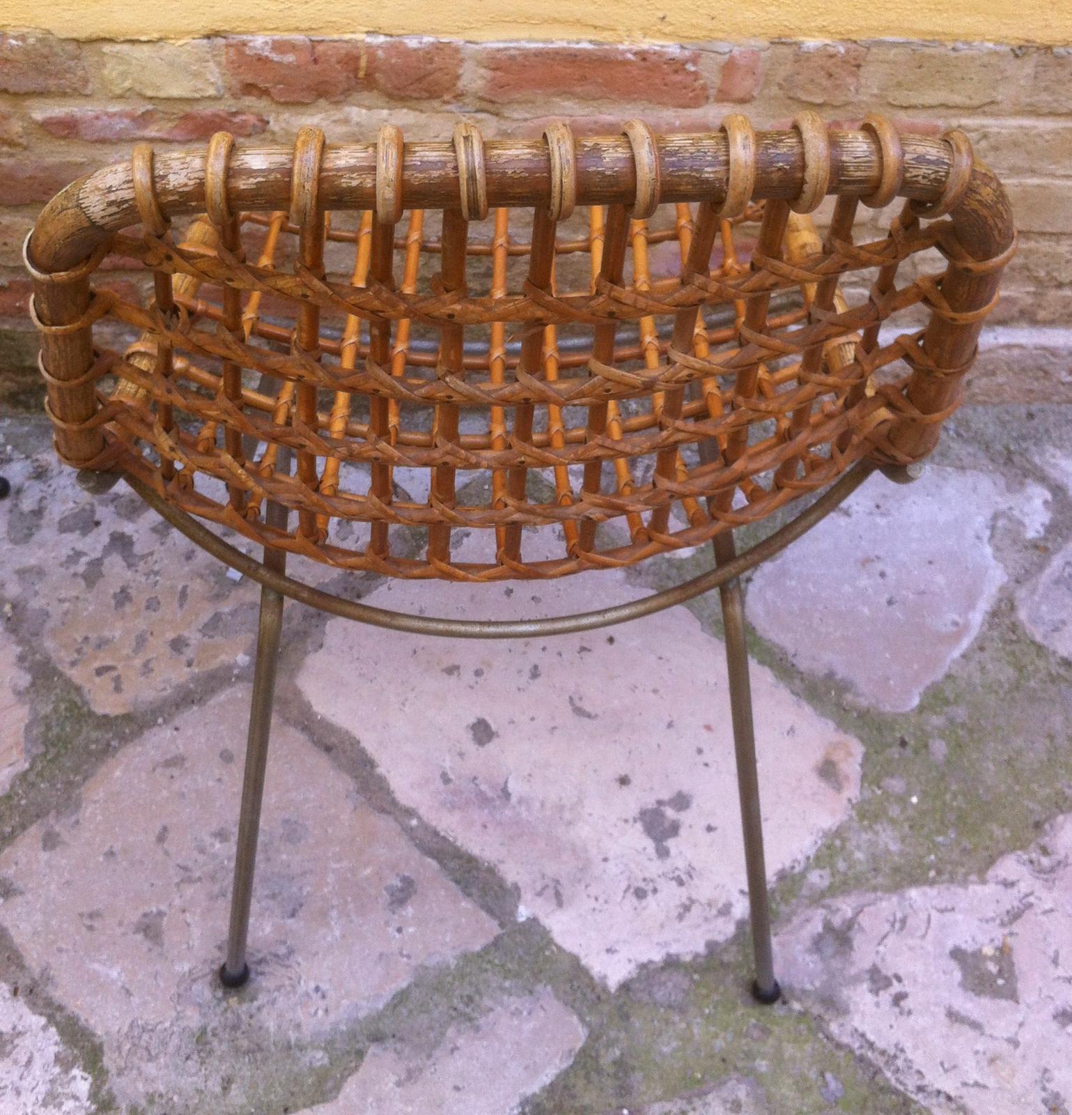 Arti Decorative, Modernariato, Design, Interessante Sedia, Bambu, Anni 50, d'Epoca immagine 3