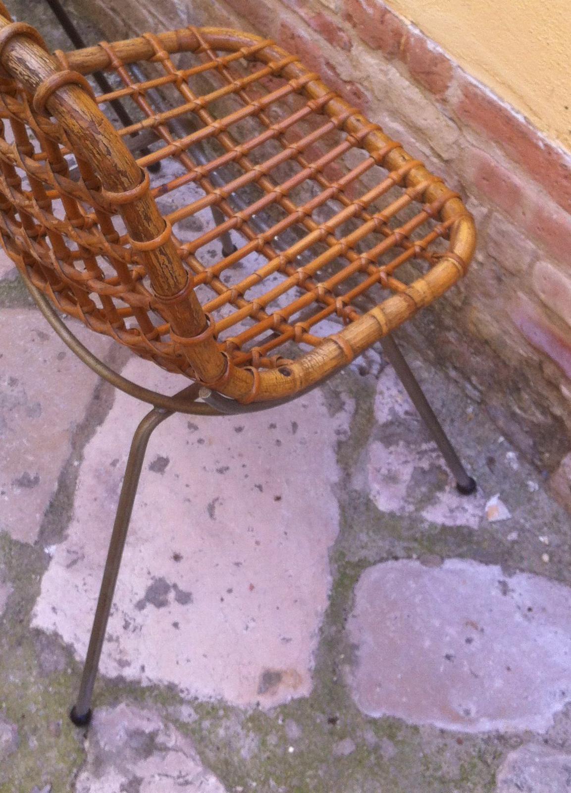 Arti Decorative, Modernariato, Design, Interessante Sedia, Bambu, Anni 50, d'Epoca immagine 4