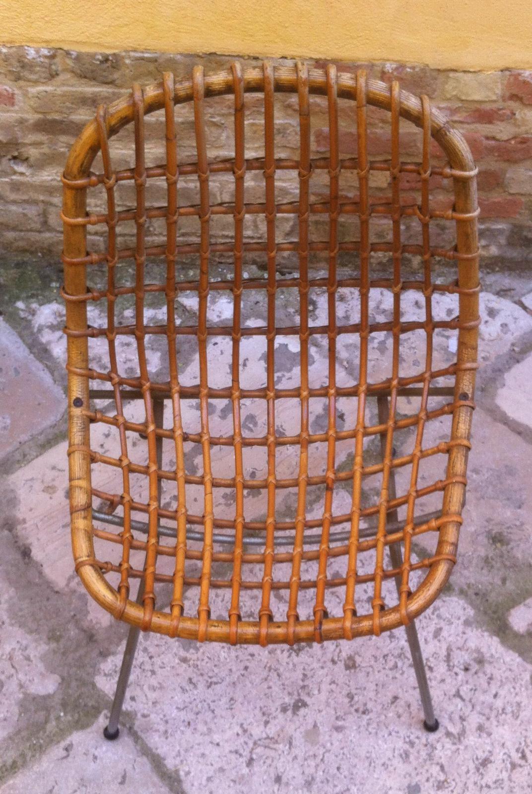 Arti Decorative, Modernariato, Design, Interessante Sedia, Bambu, Anni 50, d'Epoca immagine 5