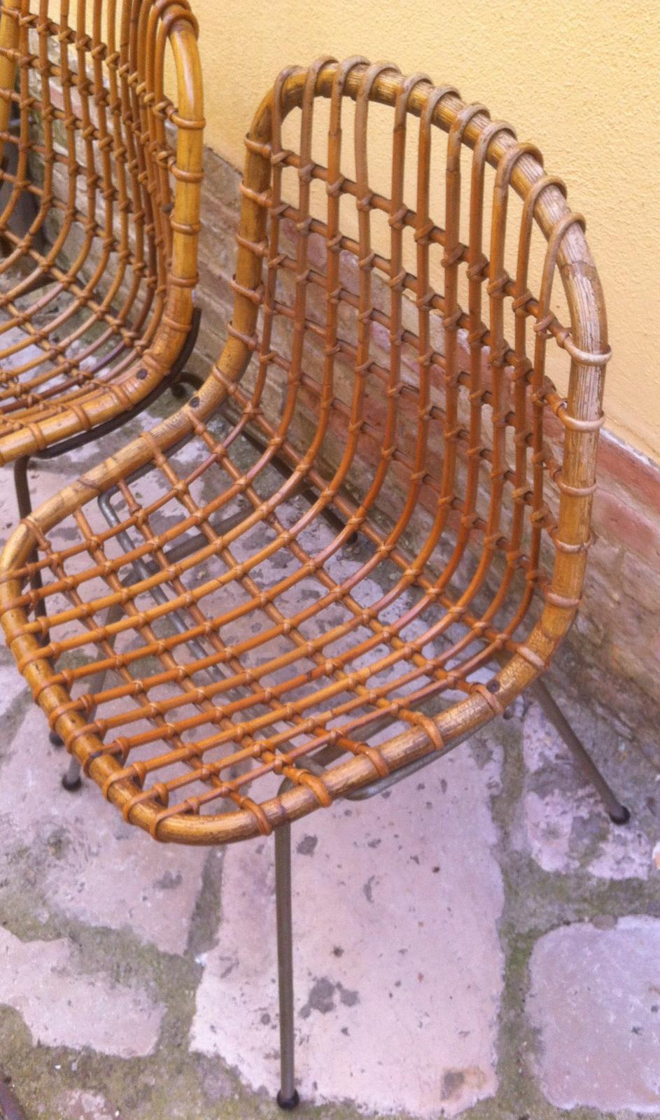 Arti Decorative, Modernariato, Design, Interessante Sedia, Bambu, Anni 50, d'Epoca immagine 7