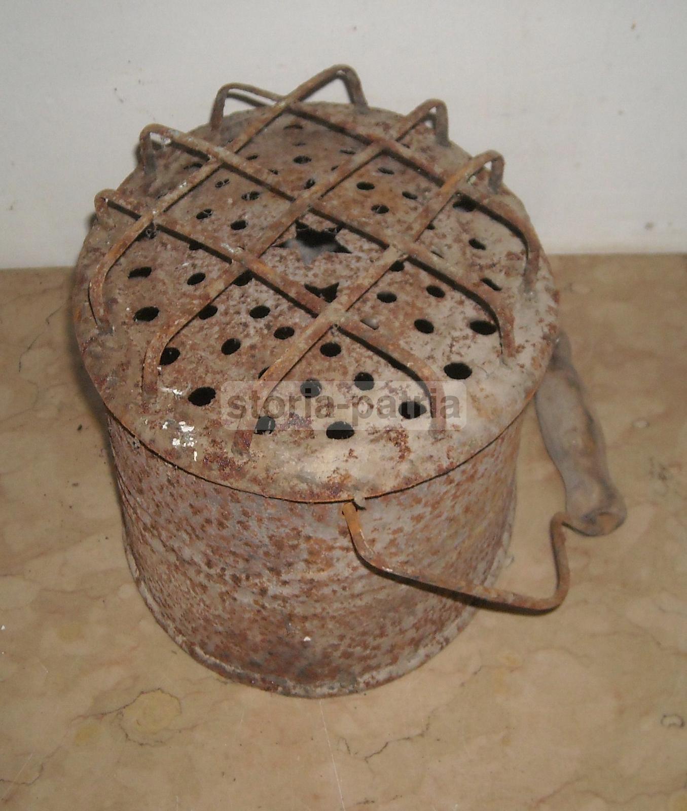 Artigianato Del Ferro, Antico Scaldaletto, Coperchio Traforato, Oggetto Folklorico immagine 5