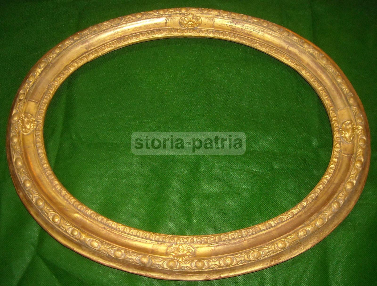 Cornice Ovale Antica, Con Artistici Decori Dorati, Utilissima, Belle Dimensioni, 800 immagine 2