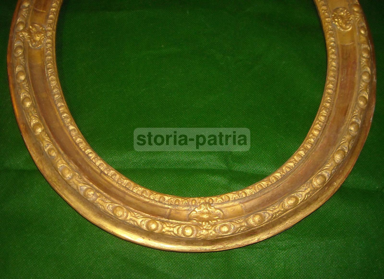 Cornice Ovale Antica, Con Artistici Decori Dorati, Utilissima, Belle Dimensioni, 800 immagine 3