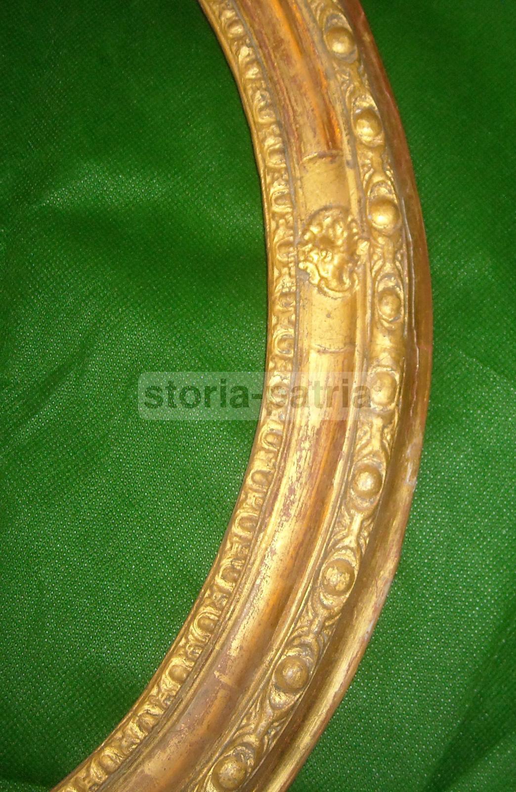 Cornice Ovale Antica, Con Artistici Decori Dorati, Utilissima, Belle Dimensioni, 800 immagine 6