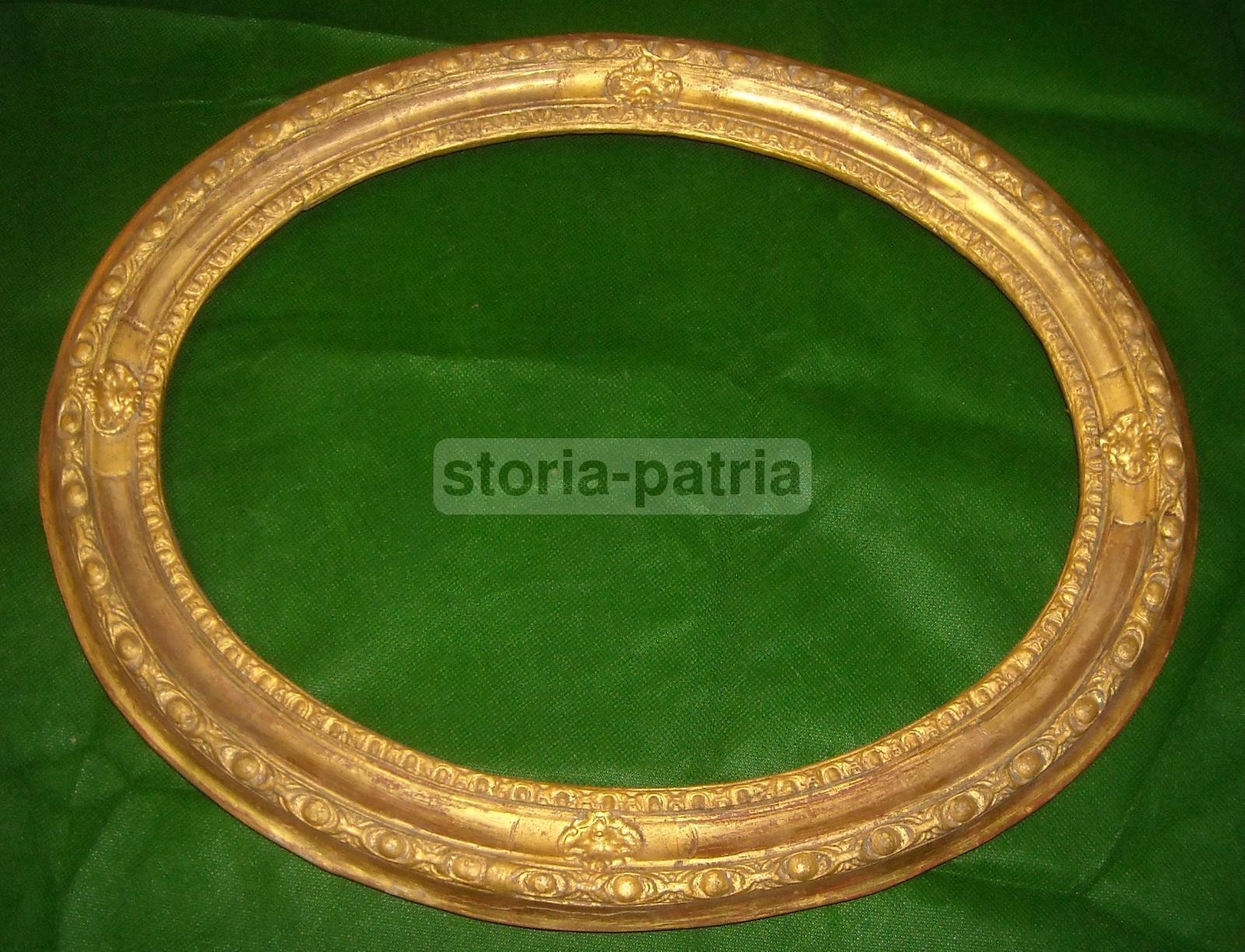 Cornice Ovale Antica, Con Artistici Decori Dorati, Utilissima, Belle Dimensioni, 800 immagine 7