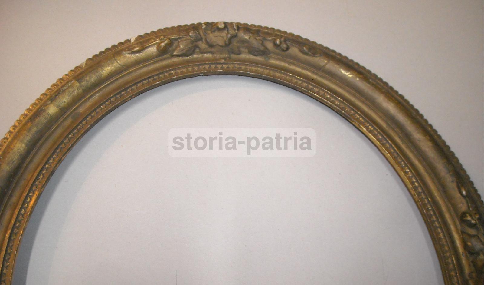 Cornice Ovale Antica, Con Artistici Decori In Rilievo, Per Specchi Dipinti Stampe immagine 1