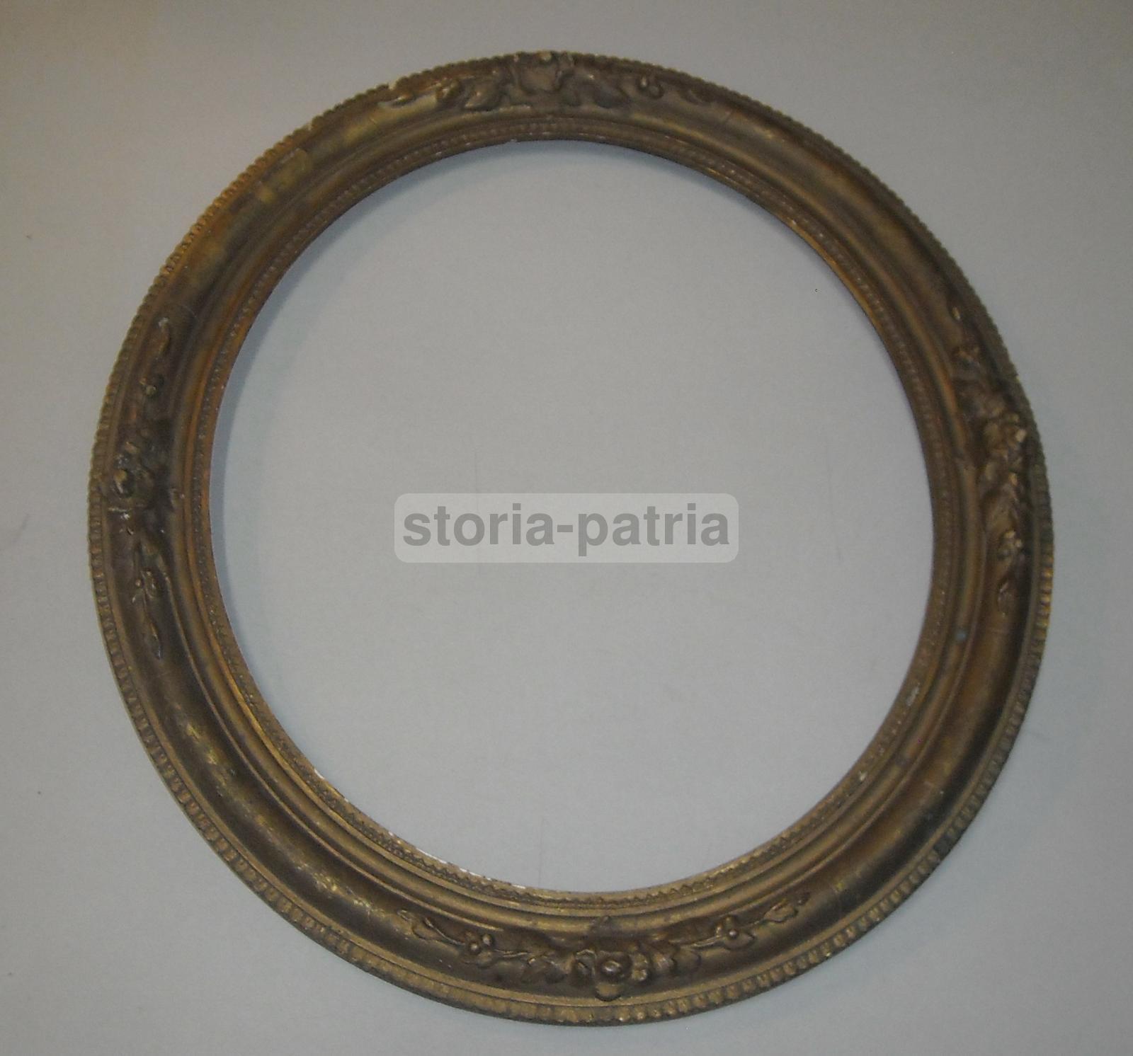 Cornice Ovale Antica, Con Artistici Decori In Rilievo, Per Specchi Dipinti Stampe immagine 1