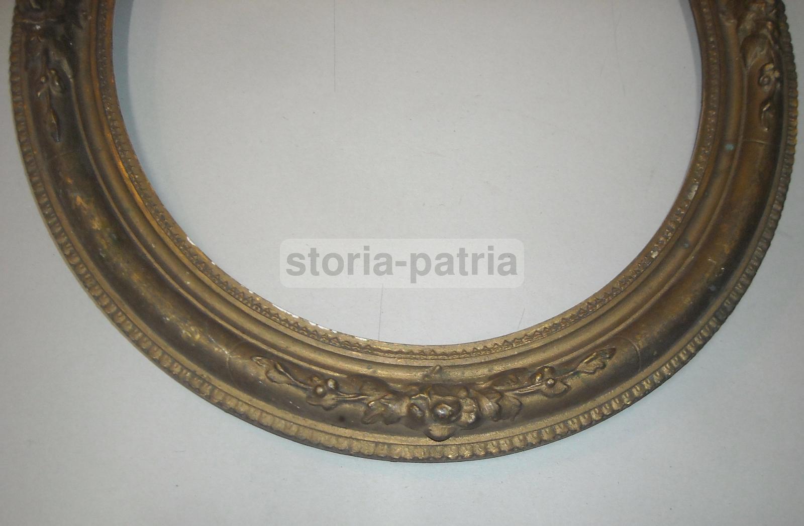 Cornice Ovale Antica, Con Artistici Decori In Rilievo, Per Specchi Dipinti Stampe immagine 3