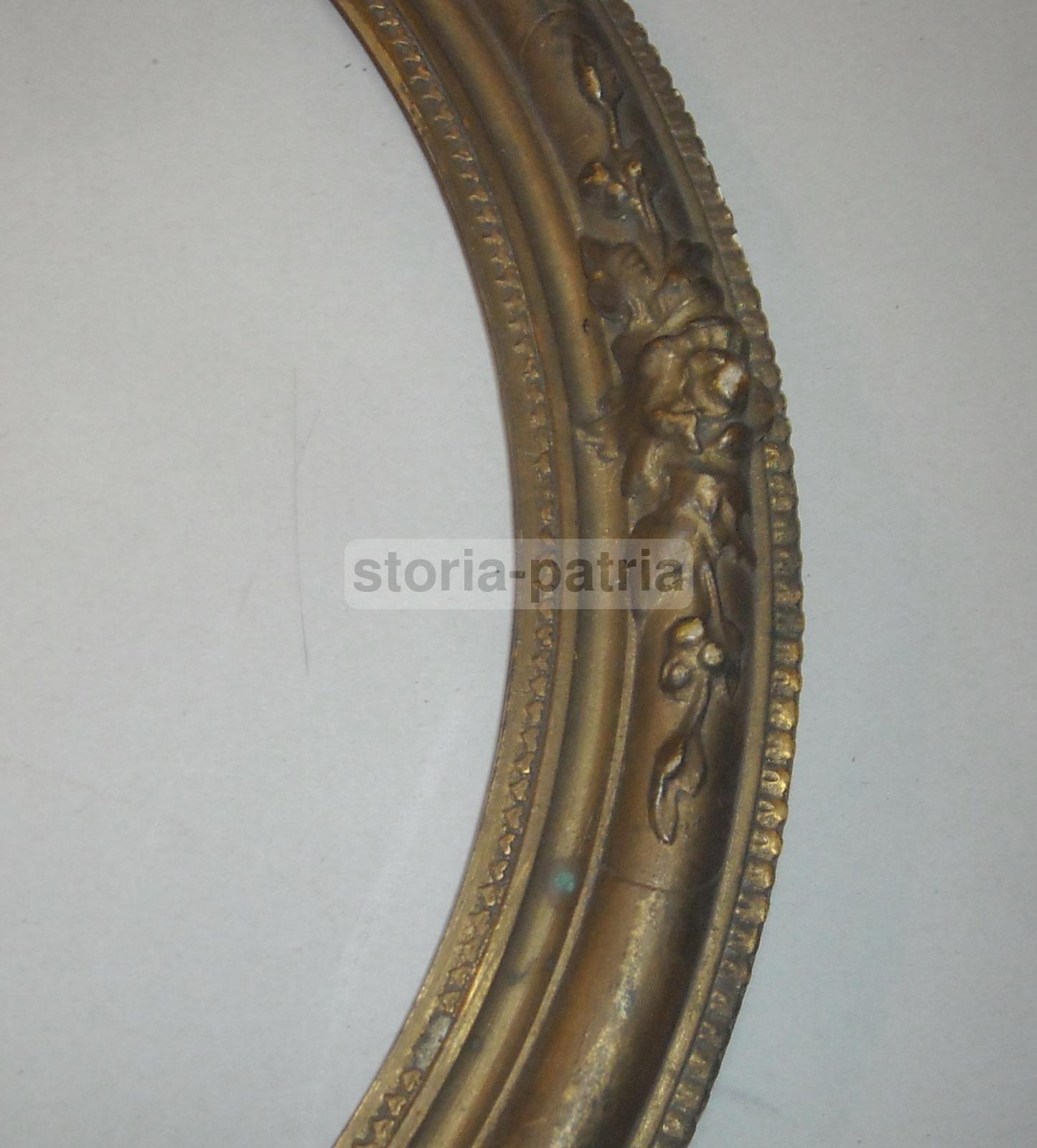 Cornice Ovale Antica, Con Artistici Decori In Rilievo, Per Specchi Dipinti Stampe immagine 5