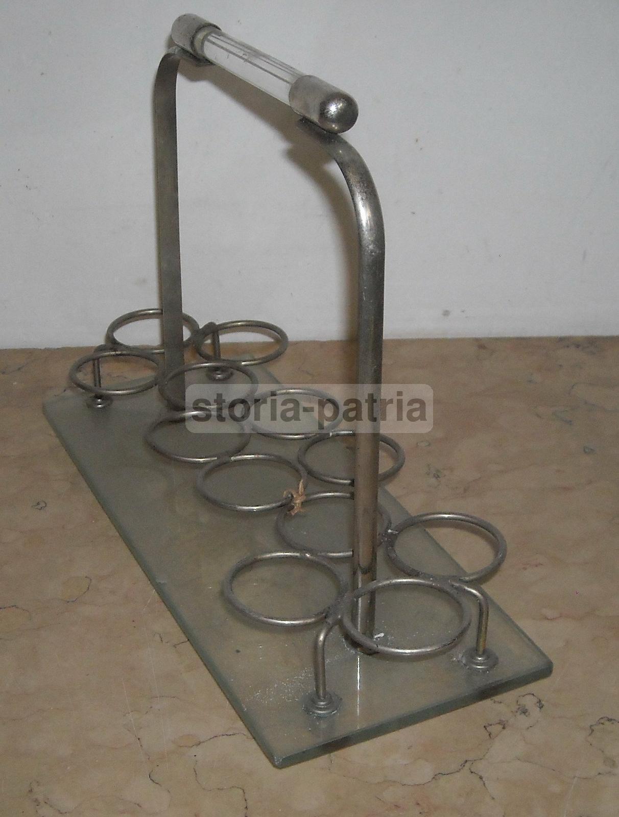 Cucina, Liquori, Vetri, Utilissimo Vassoio d'Epoca, Porta Bicchierini Da Rosolio immagine 2