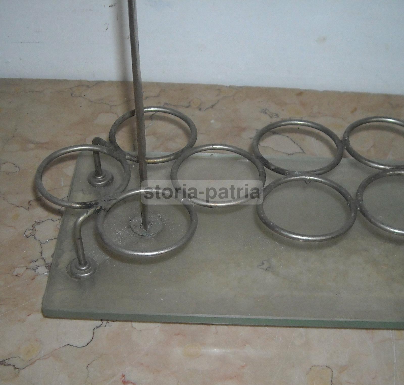 Cucina, Liquori, Vetri, Utilissimo Vassoio d'Epoca, Porta Bicchierini Da Rosolio immagine 9