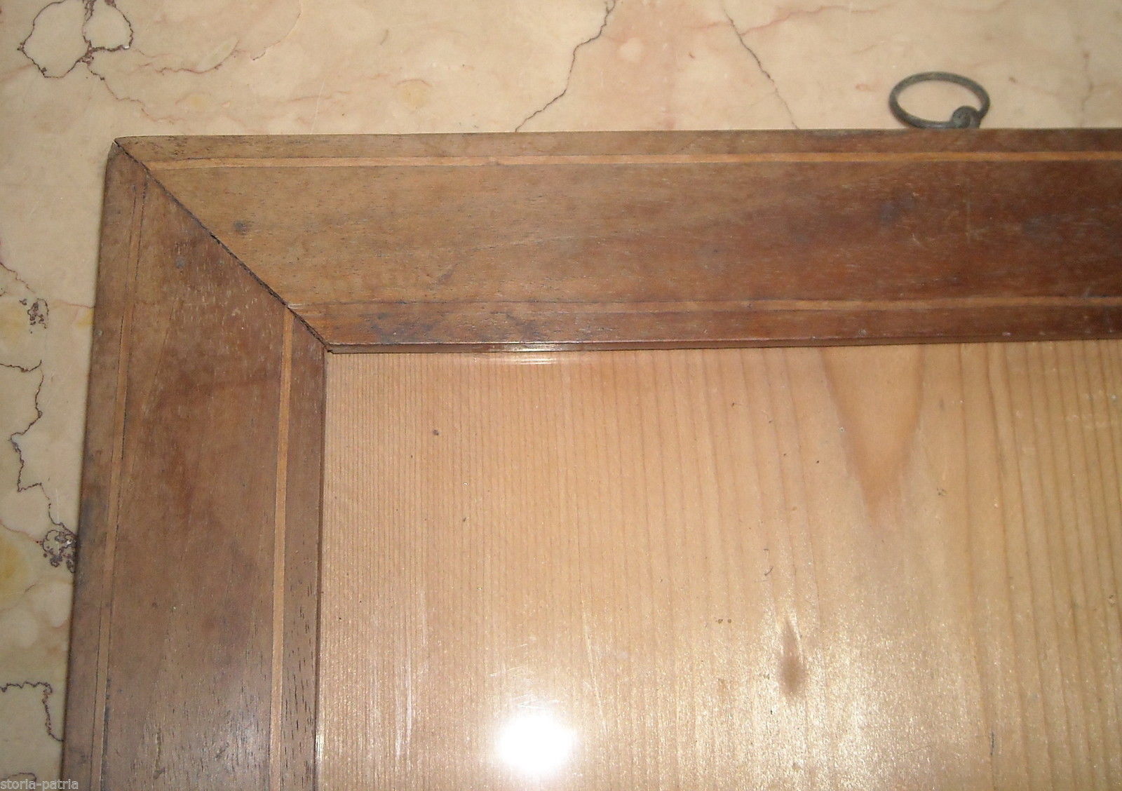 Decorativa Antica Cornice, Legno Noce, Con Filettatura, Utilissima, Da Collezione immagine 1