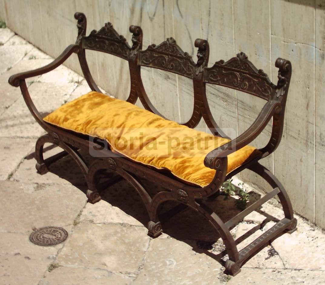 Decorativo Antico Divano, In Legno Con Artistici Intagli, Collocabile Ovunque immagine 6