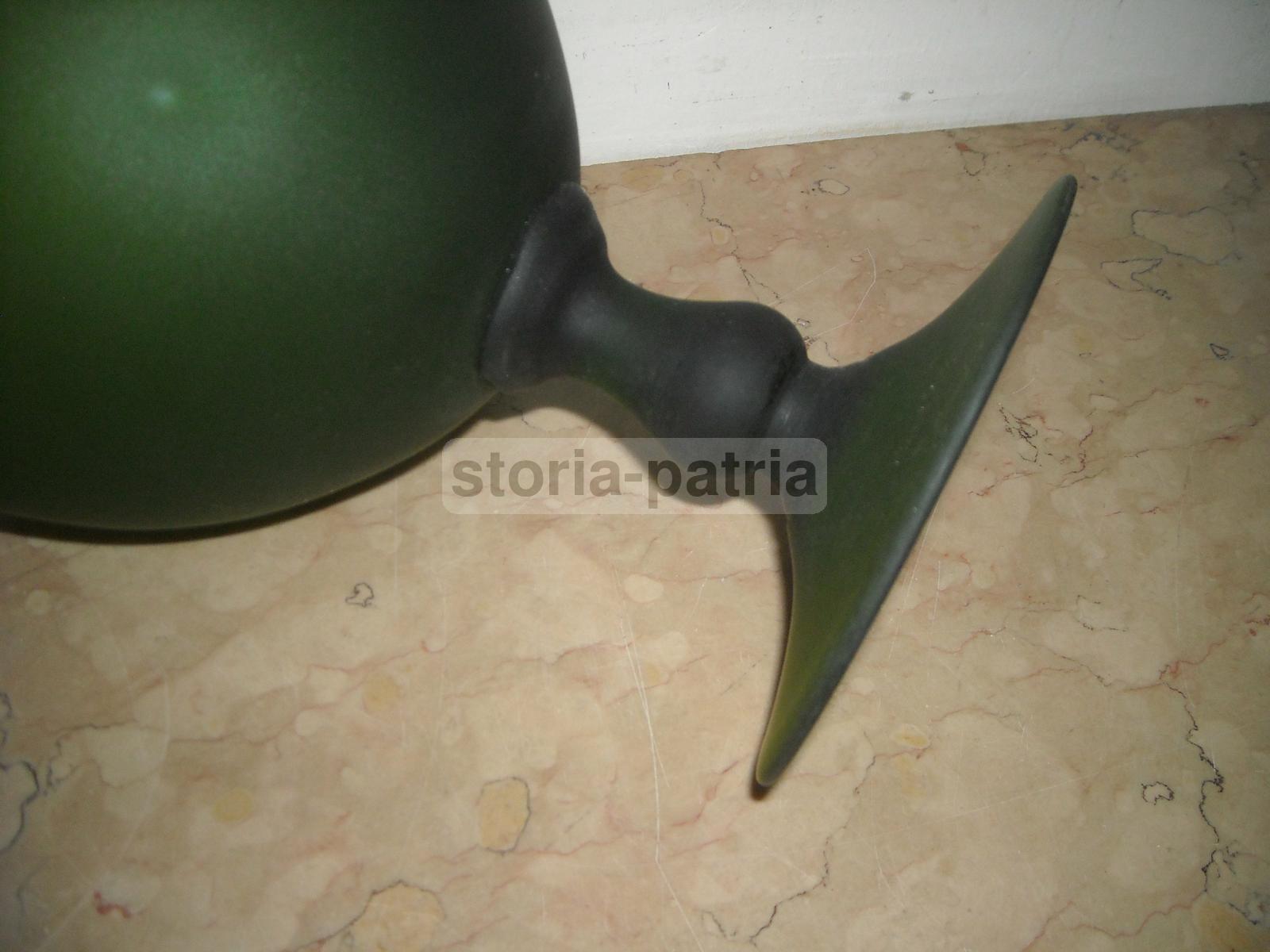 Design Italiano Del Novecento, Vetro Verde Da Collezione, Bella E Decorativa Coppa immagine 5