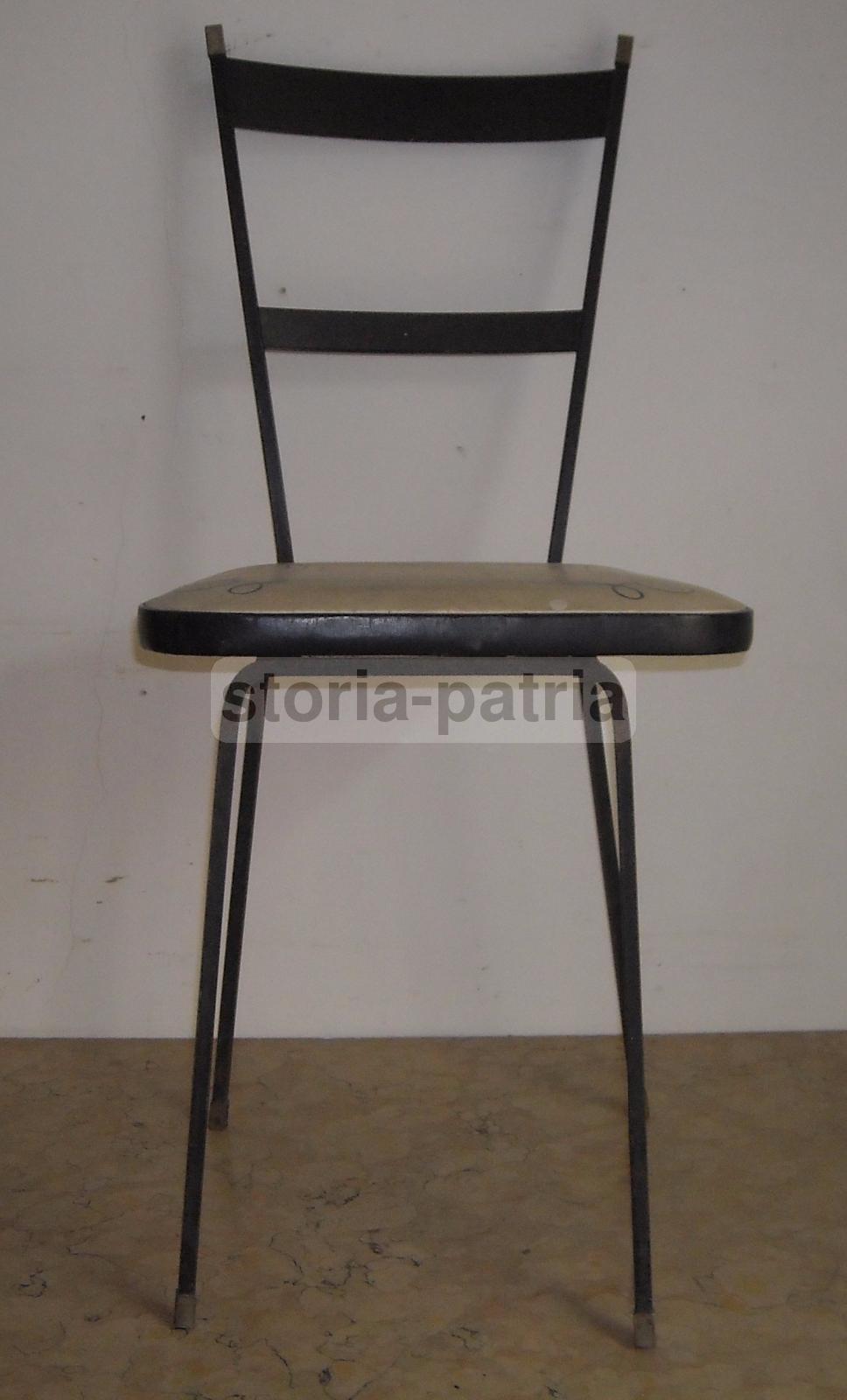 Design, Modernariato, Stilizzata Sedia, Struttura In Ferro, Decorativa, Utile, d'Epoca immagine 3