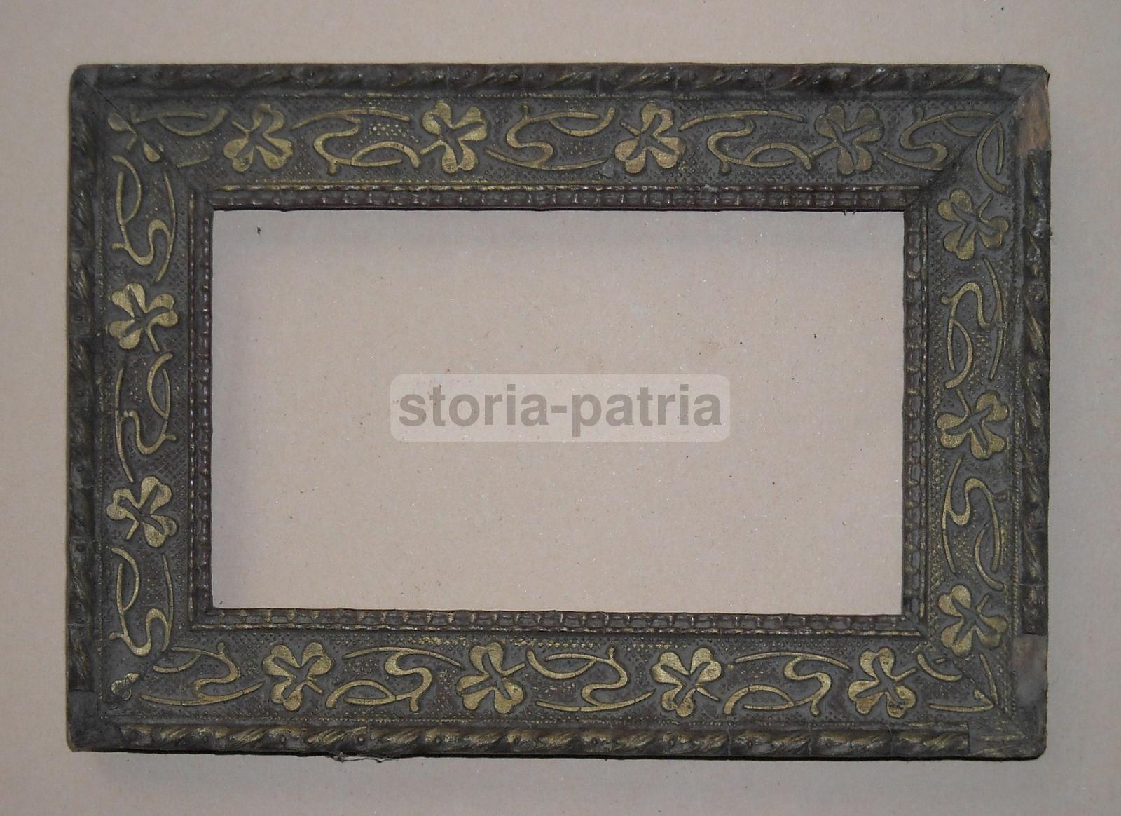Graziosa Antica Cornice Liberty, Decoro Floreale Dorato, Utile E Da Collezione immagine 1