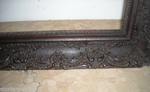 Magnifica Grande Cornice, Decori In Rilievo, Antica, Per Dipinti Stampe Specchiera immagine 1