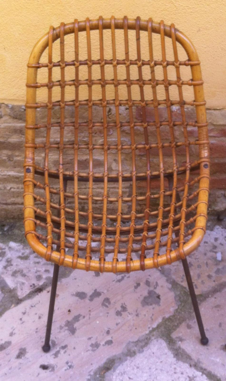 Modernariato, Design, Arte Decorativa Del 900, Sedia Poltrona In Bambu, Anni 50 immagine 1