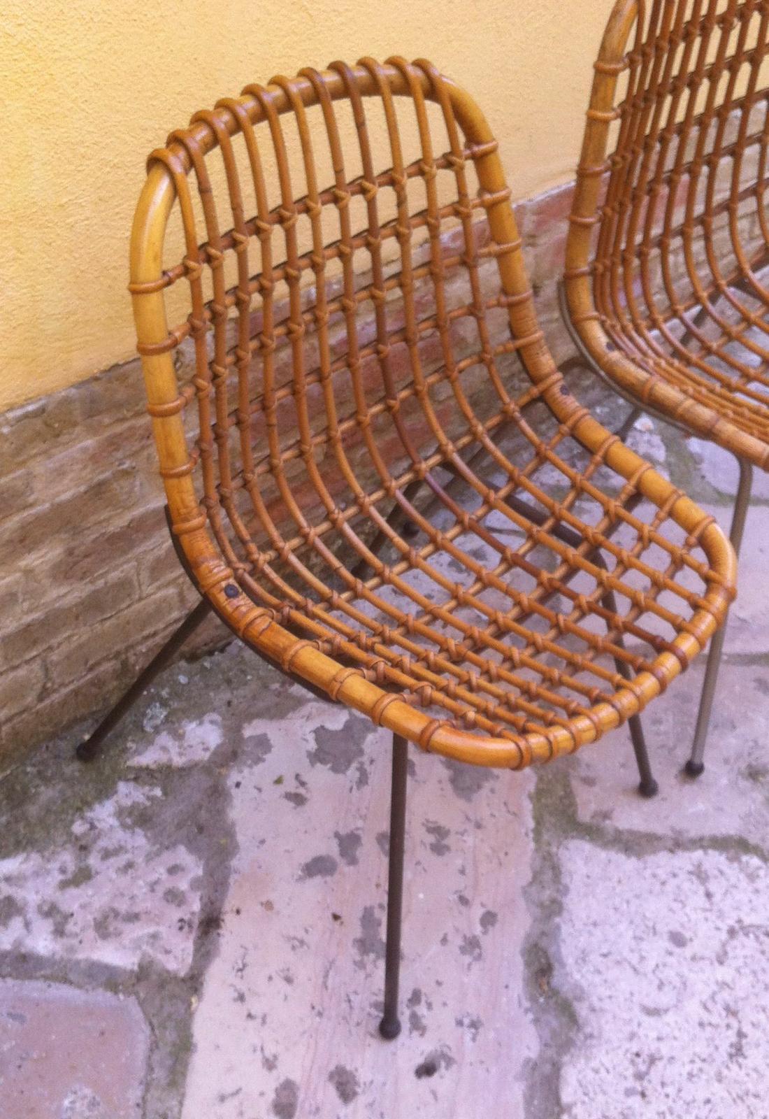 Modernariato, Design, Arte Decorativa Del 900, Sedia Poltrona In Bambu, Anni 50 immagine 2