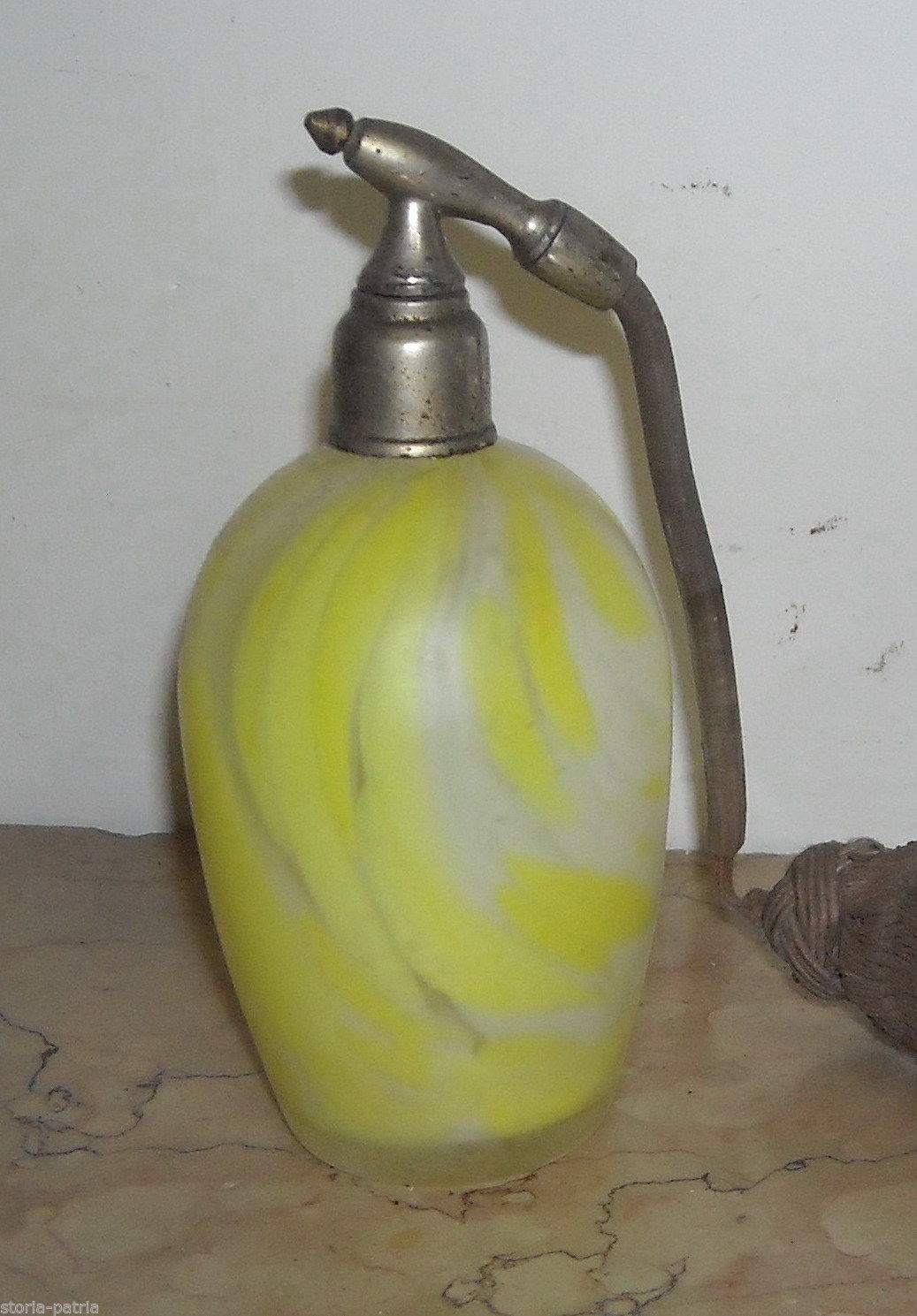 Profumeria, Vaporizzatore d'Epoca, Bellissimo Vetro Colorato, Liberty, Da Collezione immagine 1