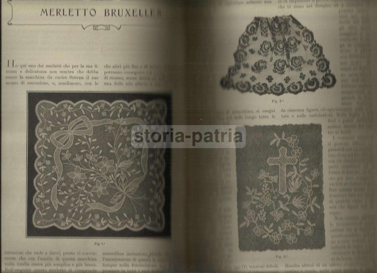 Tessuti, Abbigliamento, Biancheria, Ricami, Antico Manuale 1908, Singer, Malta, Venezia immagine 12