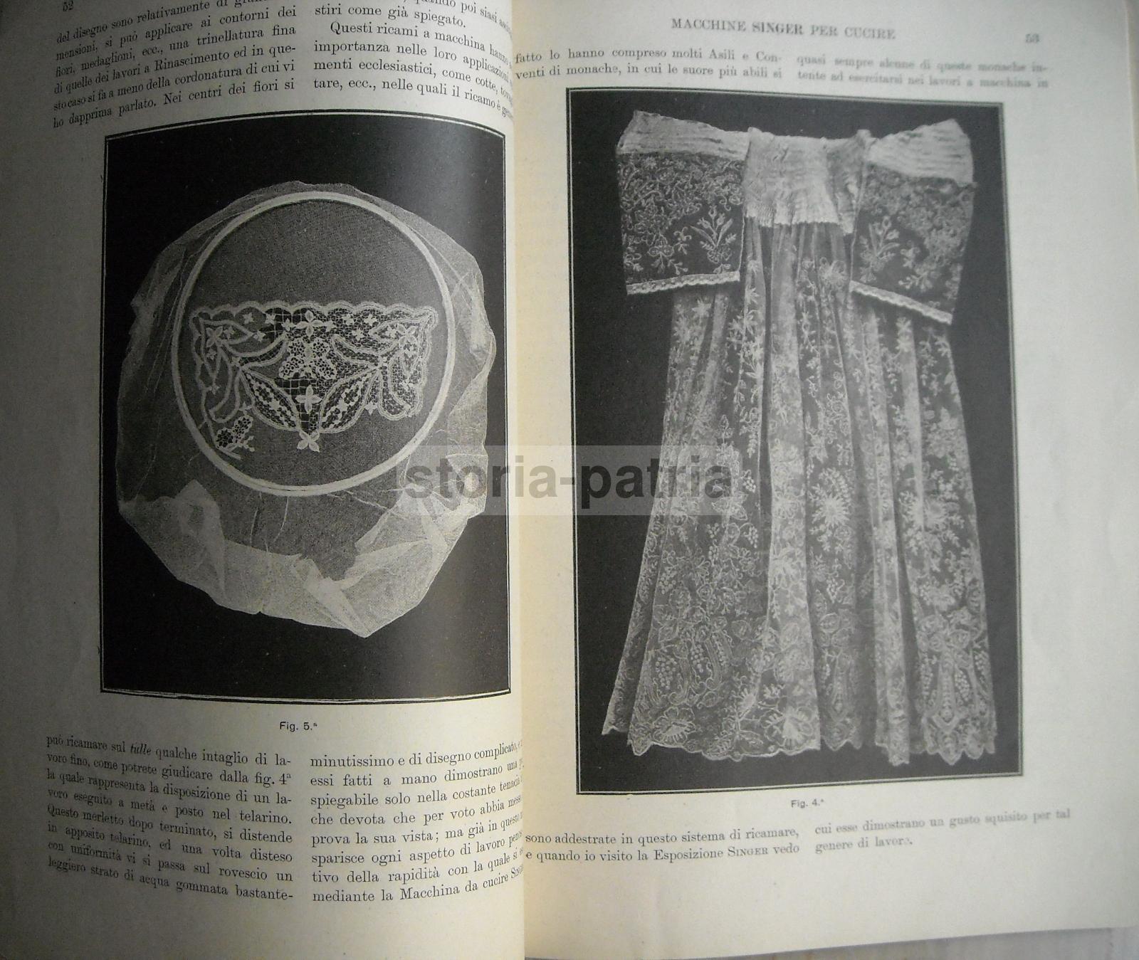 Tessuti, Abbigliamento, Biancheria, Ricami, Antico Manuale 1908, Singer, Malta, Venezia immagine 15