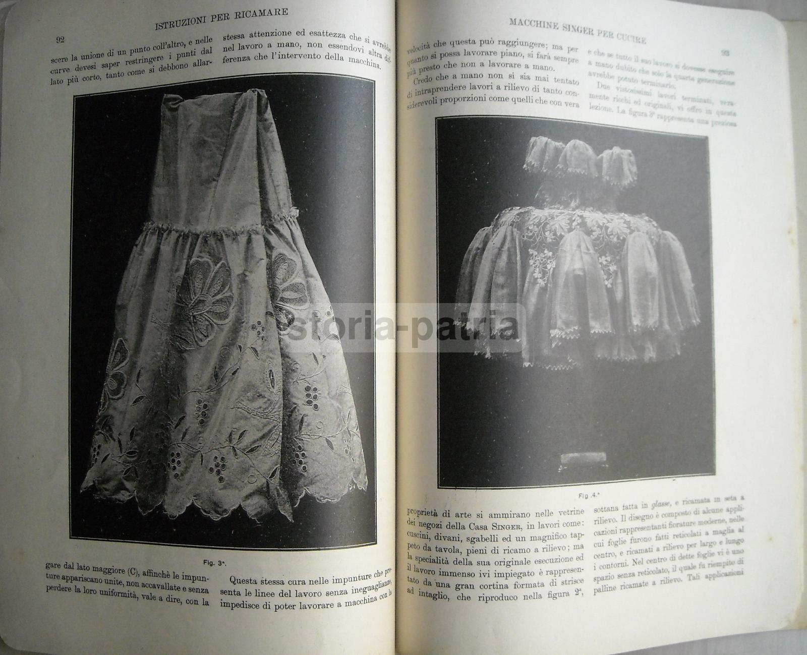 Tessuti, Abbigliamento, Biancheria, Ricami, Antico Manuale 1908, Singer, Malta, Venezia immagine 24