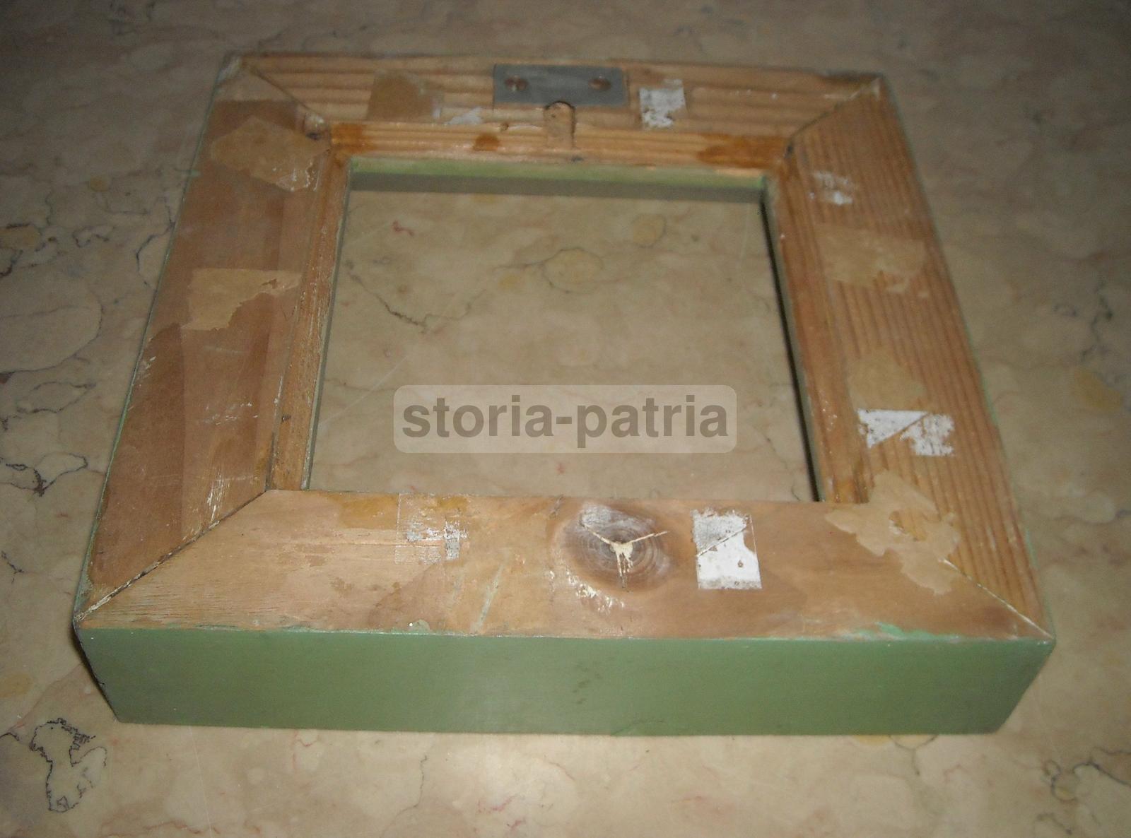 Utile Cornice d'Epoca, Graziose Dimensioni, Forma Quadrata, Legno Laccato Verde, 900 immagine 6