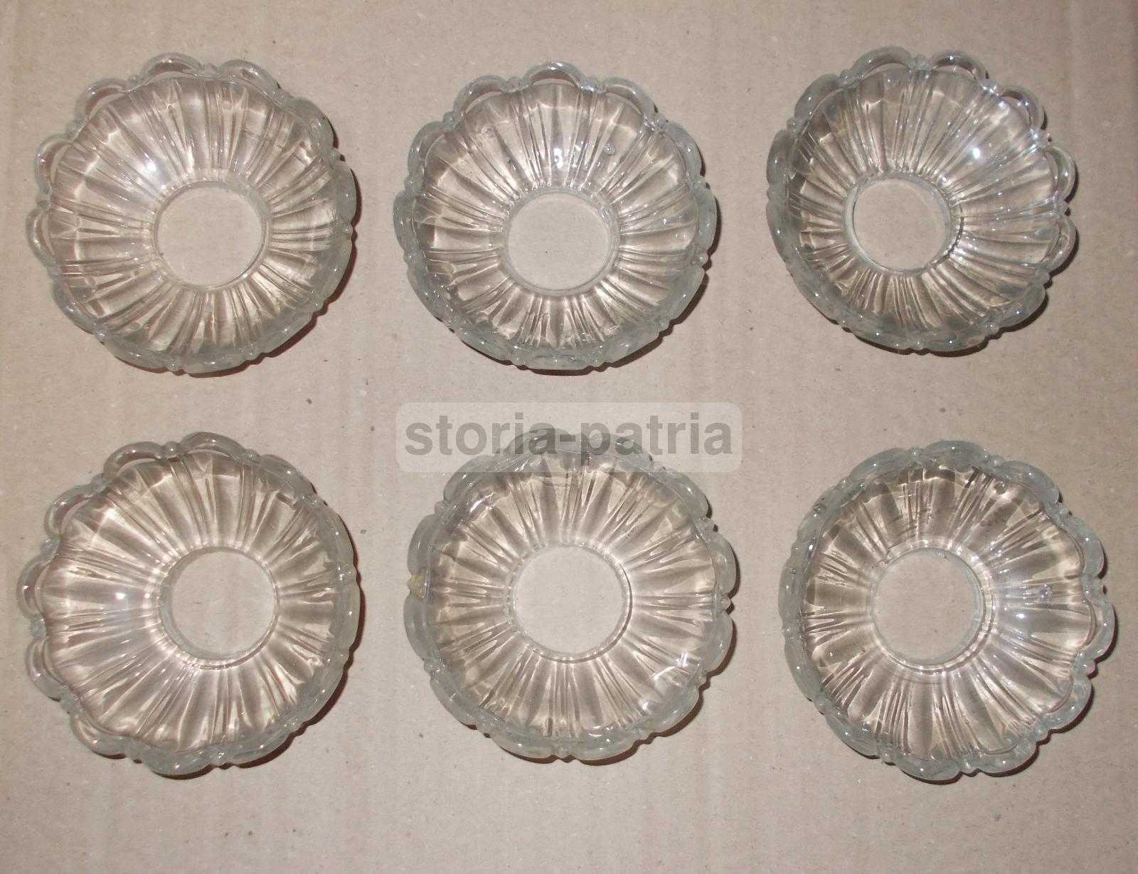 Utili Accessori Per Lampade, Vetri d'Epoca, Artistico Modellato, Sei Piattini immagine 8