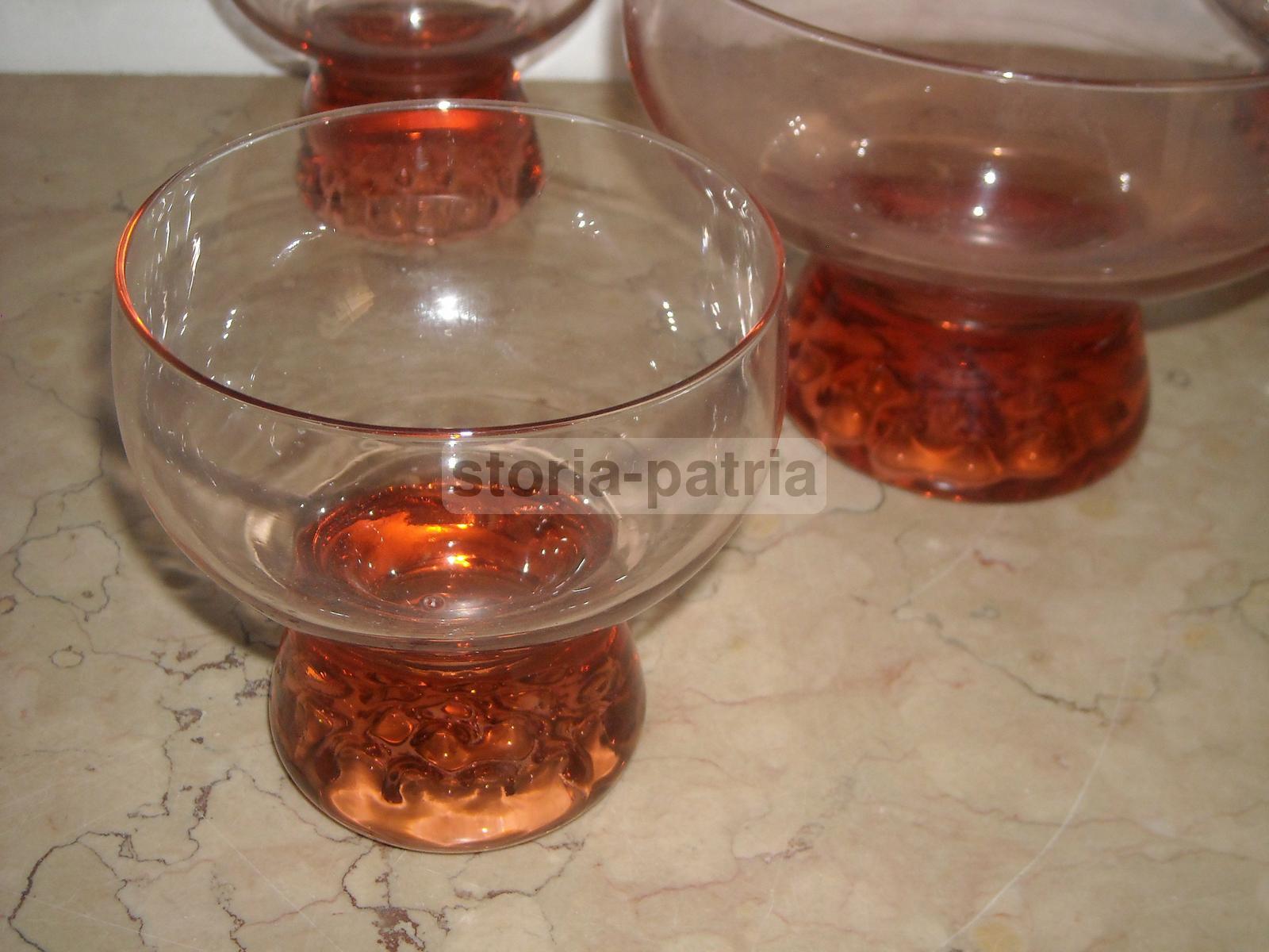 Vetri Decorativi, Set Di 5 Ciotole, Vetro Rosa, Per Macedonie Di Frutta O Gelato immagine 4